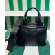 Replicas Prada Logo Pebble Leather Tote Bag 1BB0881 Negro Baratos