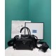 Replicas Prada Antique Nappa Leather Multi-bolsillo Top-handle Bag 1BB099 Negro Baratos