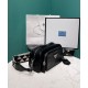 Replicas Bolso de hombro multibolsillos Prada Nappa Antique Leather 1BH198 Negro Baratos