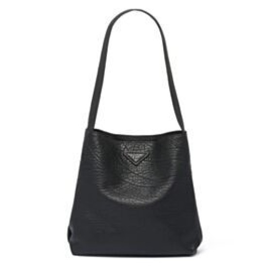 Replicas Prada Bolso de piel plena flor 1BC173 Negro Baratos