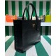 Replicas Prada Bolso Prada Symbole grande de cuero con pespuntes 1BA377 Negro Baratos