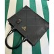 Replicas Prada Bolso Prada Symbole grande de cuero con pespuntes 1BA377 Negro Baratos