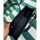 Replicas Prada Bolso Prada Symbole grande de cuero con pespuntes 1BA377 Negro Baratos