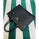 Replicas Prada Bolso mediano Prada Symbole de cuero con pespuntes 1BA378 Negro Baratos