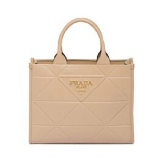 Replicas Prada Bolso Prada Symbole pequeño de cuero con pespuntes 1BA379 Albaricoque Baratos