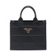 Replicas Prada Bolso pequeño Prada Symbole de cuero con pespuntes 1BA379 Negro Baratos