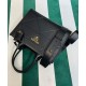 Replicas Prada Bolso pequeño Prada Symbole de cuero con pespuntes 1BA379 Negro Baratos