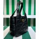 Replicas Bolso tote mediano Prada de piel de napa con pespuntes 1BG450 Negro Baratos