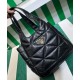 Replicas Bolso tote mediano Prada de piel de napa con pespuntes 1BG450 Negro Baratos