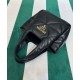 Replicas Prada Bolso tote pequeño de napa con pespuntes 1BG451 Negro Baratos