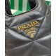 Replicas Prada Bolso tote pequeño de napa con pespuntes 1BG451 Negro Baratos