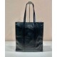 Replicas Prada Bolso tote mediano de piel de napa envejecida 1BG587 Negro Baratos