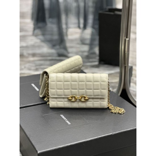 Replicas YSL Saint Laurent Le Maillon Cadena Monedero Blanco Baratos