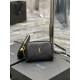 Replicas YSL Saint Laurent Gaby Bolso con cremallera y cadena 18cm Negro Baratos