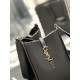 Replicas YSL Saint Laurent Le 5 A 7 Mini Vertical Cuero Curtido Vegetal Negro Baratos