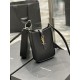 Replicas YSL Saint Laurent Le 5 A 7 Mini Vertical Cuero Curtido Vegetal Negro Baratos