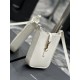 Replicas YSL Saint Laurent Le 5 A 7 Mini Vertical Cuero Curtido Vegetal Blanco Baratos