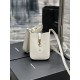 Replicas YSL Saint Laurent Le 5 A 7 Mini Vertical Cuero Curtido Vegetal Blanco Baratos