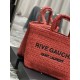 Replicas YSL Saint Laurent Rive Gauche bolso tote bordado rojo Baratos