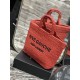 Replicas YSL Saint Laurent Rive Gauche bolso tote bordado rojo Baratos