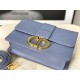 Replicas Christian Dior 30 Montaigne Bolsos Latte Box Piel de becerro azul Baratos Imitacion