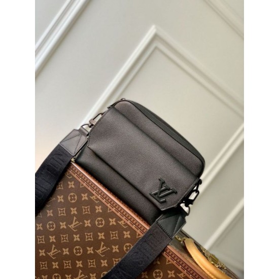 Replicas Bolso Louis Vuitton Fastline Messenger LV Aerogram M22482 Negro Baratos Imitacion