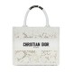 Replicas Christian Dior Small Dior Book Tote Motivo D-Lace multicolor con macramé 3D Blanco Baratos Imitacion