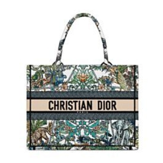 Replicas Christian Dior Medium Dior Book Tote Multicolor etoile de Voyage motivo Verde Baratos Imitacion