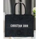 Replicas Christian Dior Bolso Dior Book Tote mediano bordado con macramé 3D Negro Baratos Imitacion