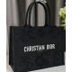 Replicas Christian Dior Bolso Dior Book Tote mediano bordado con macramé 3D Negro Baratos Imitacion