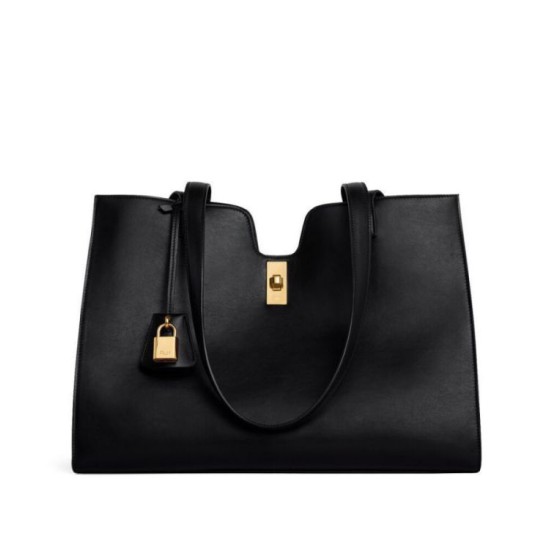 Replicas Bolso tote Celine Cabas 16 Piel de becerro lisa negro Baratos Imitacion