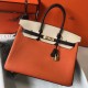 Replicas Hermes Tri-Color Birkin 35cm Bolso Naranja/Blanco/Negro Clemencia Baratos Imitacion