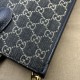 Replicas Gucci Bolso tote mediano con G entrelazada 674155 Negro Imitacion España