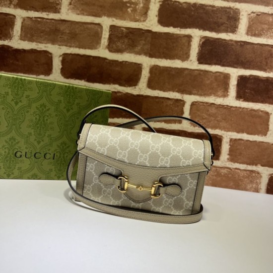 Replicas Gucci Horsebit 1955 minibolso 699296 Beige Imitacion España