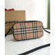 Replicas Burberry Bolso pequeño para cámara a cuadros Vintage Checks y piel Albaricoque Imitacion España