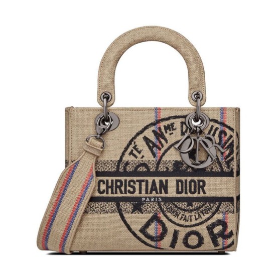 Replicas Bolso Christian Dior Medium Lady d-Lite Albaricoque Imitacion España