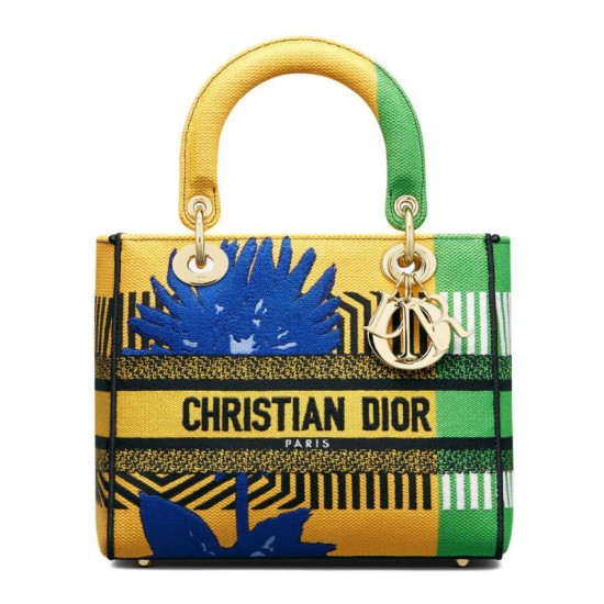 Replicas Bolso Christian Dior Lady D-Lite mediano amarillo Imitacion España