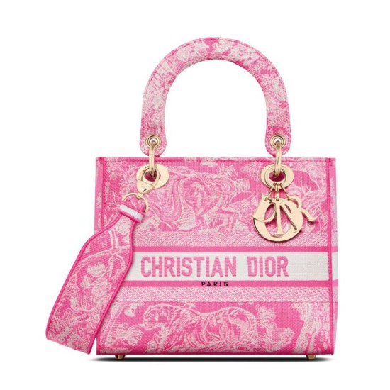 Replicas Bolso Christian Dior Lady d-Lite mediano Peachblow Imitacion España