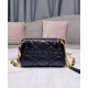 Replicas Christian Dior Mini Dior Caro Bolso con cremallera Negro Imitacion España