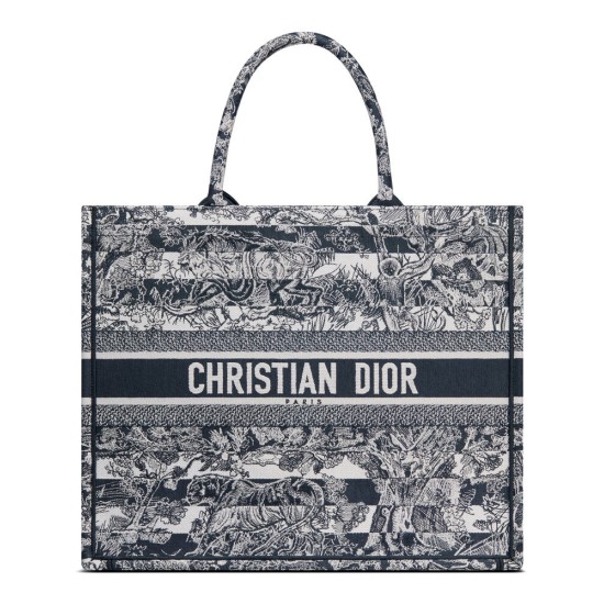 Replicas Christian Dior Large Book Tote azul oscuro Imitacion España