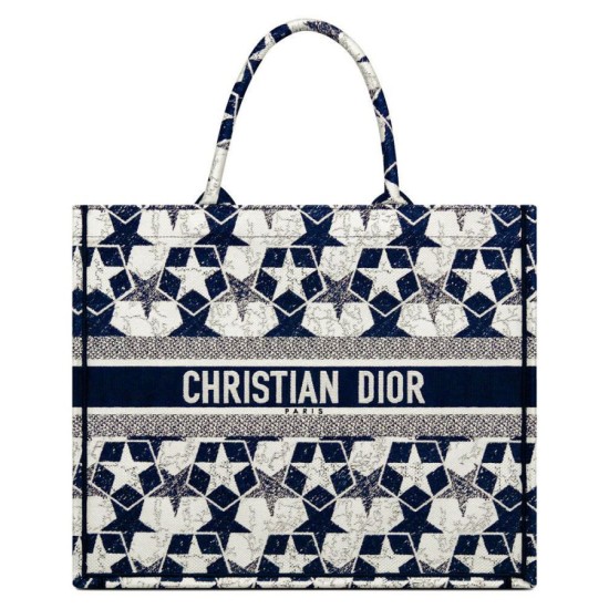 Replicas Christian Dior Bolso grande Dior Book Tote azul oscuro Imitacion España