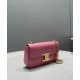 Replicas Bolso de hombro con cadena Celine Triomphe de piel de becerro rosa brillante Imitacion España