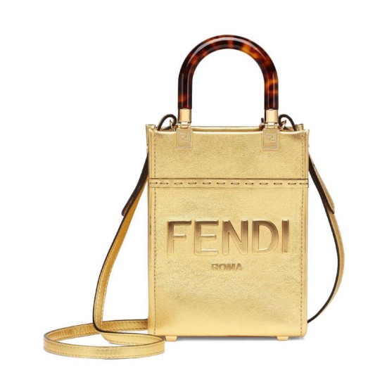 Replicas Bolso Shopper Fendi Mini Sunshine Dorado Imitacion España