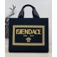 Replicas Fendi Fendace Logo Bolso tote mediano negro Imitacion España