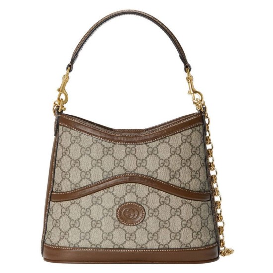 Replicas Bolso De Hombro Gucci Grande Con G Entrelazada Café Imitacion España