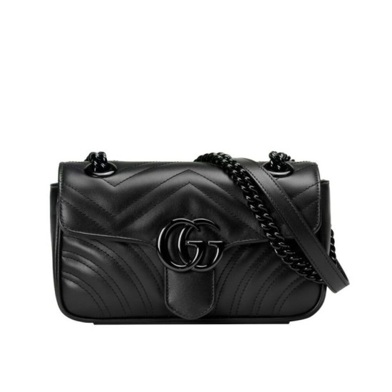 Replicas Minibolso acolchado Gucci GG Marmont negro Imitacion España