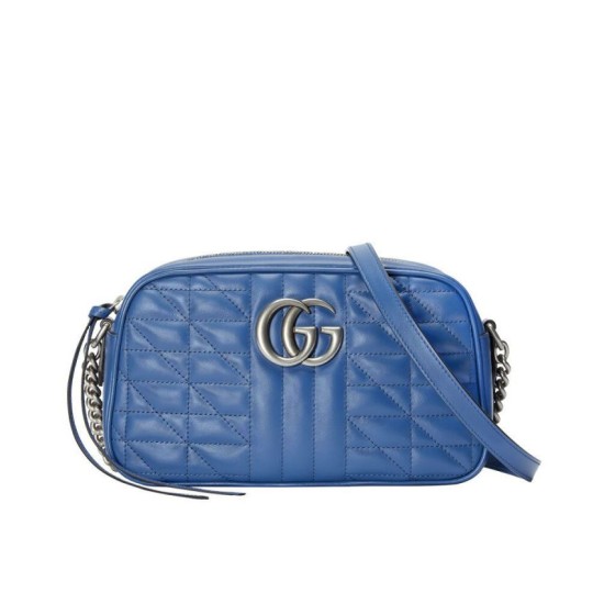 Replicas Gucci GG Marmont Matelasse Bolsa De Hombro Azul Imitacion España