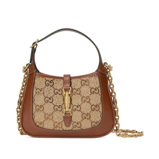 Replicas Gucci Jackie 1961 Mini GG Bolso de Hombro 675799 Café Imitacion España