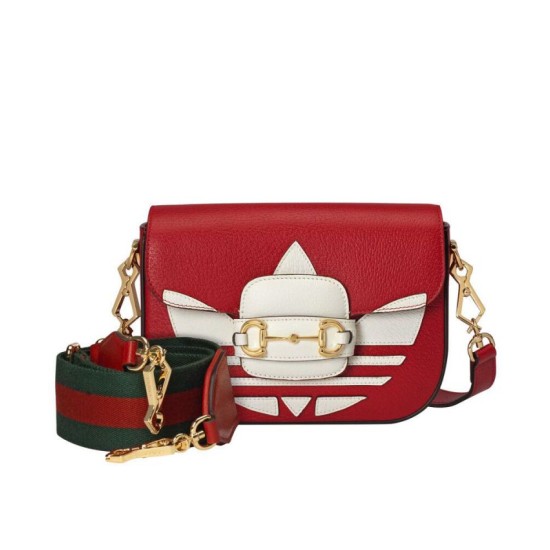 Replicas Minibolso Gucci x Adidas Horsebit 1955 GG rojo Imitacion España