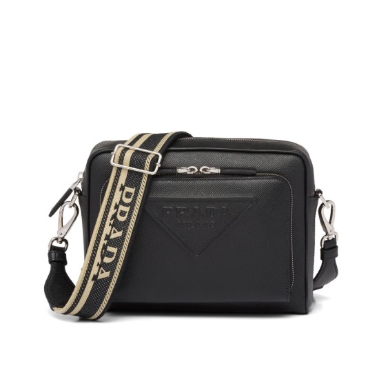 Replicas Prada Bolso De Hombro De Cuero Saffiano 2VH152 Negro Imitacion España